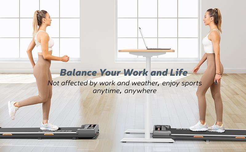 Walking Pad, Under Desk Treadmill for Home Office, 2 in 1 Portable Walking Treadmill with Remote Control, Walking Jogging Machine in LED Display