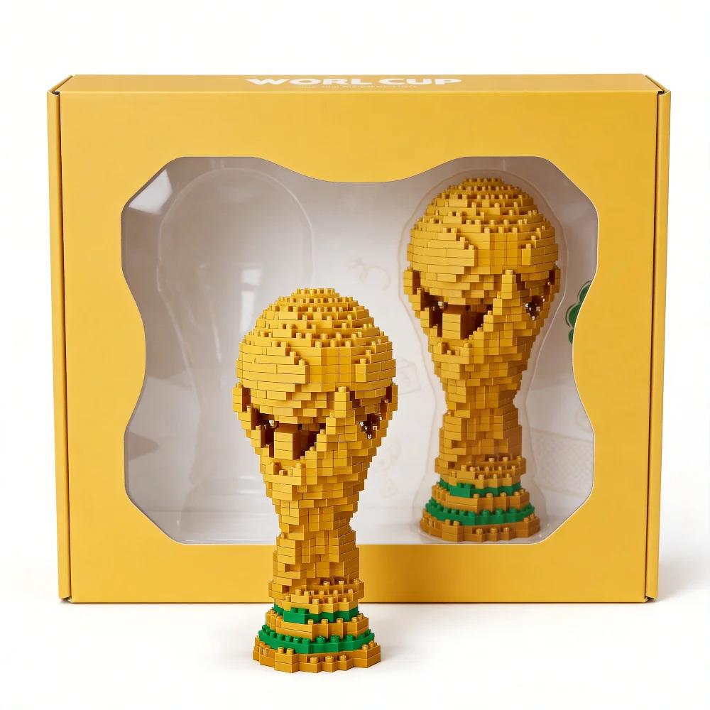Football Sports Hercules Cup Building Blocks Sports Trophy Football Match Trophy Surrounding Ornaments Toys Home Decoration Small Gifts