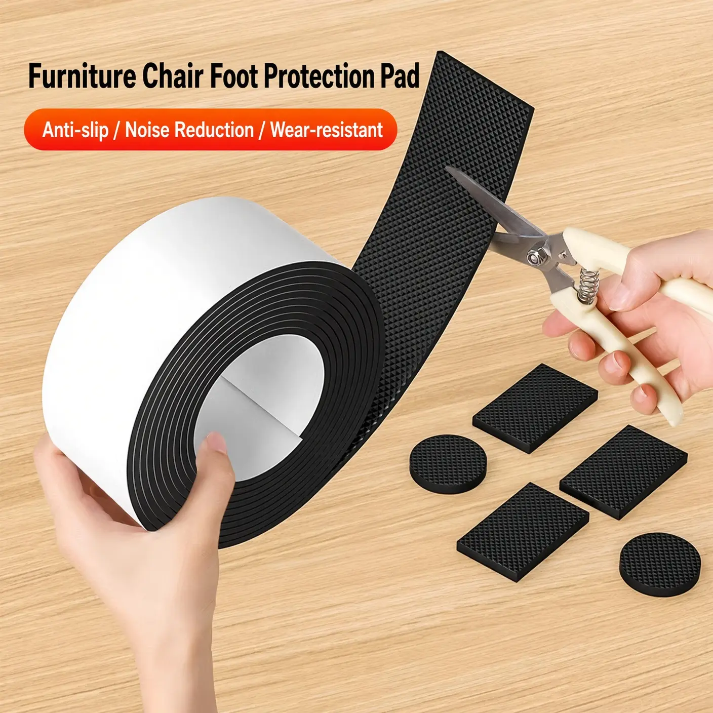 Chair Leg Floor Protectors, Thick Non-Slip Furniture Pads, Noise-Reducing Anti-Scratch Wear-Resistant Feet Covers for Table, Sofa, Stool on Hardwood, Tile, Laminate Floors, Hard Floors