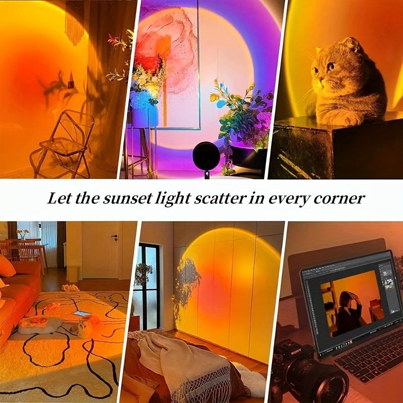 USB Sunset Projection Lamp LED Table Light with Remote Controller, Led Mood Light, Adjustable 16 Color Atmosphere Lamp for Photography Home Decor, Adjustable Led Lights