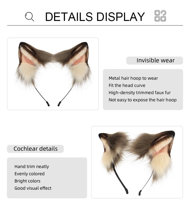 Fluffy Cat Ear and Tail Set – Soft Plush, Adjustable, for Cosplay, Halloween, Anime & Roleplay