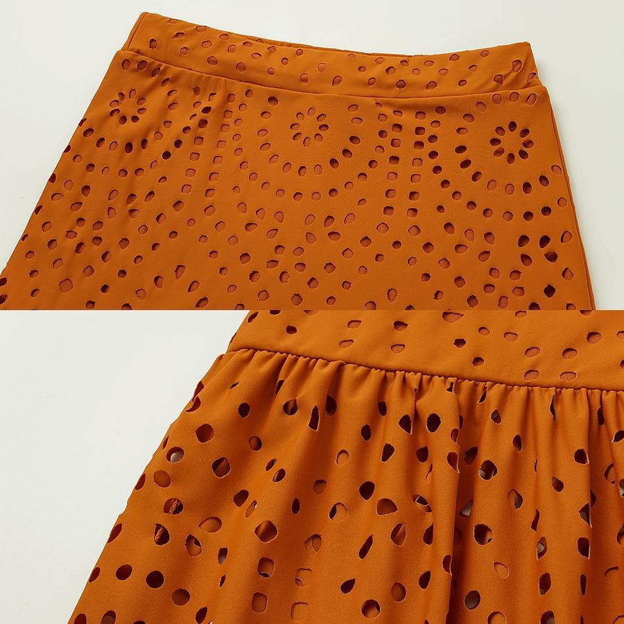 FLAXMAKER Women's Laser Cut Bow Front One Piece Swimsuit and Cover Skirt Set Swimdress Swimwear Bathing Suit Stylish Beachwear #TikTokShopBlackFriday