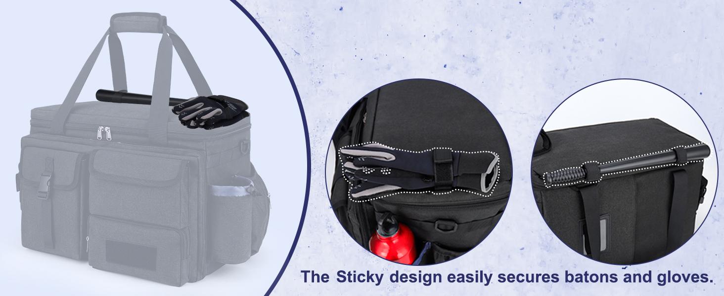 Patrol Bag Law Enforcement Police Gear Bag, Car Front Seat Organizer Tactical Officer Duty Bags, Police Car Accessories for Passenger Seat, Multiple Compartment Molle Webbing Removable Shoulder Strap