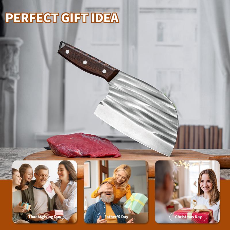 2 Piece Chef's Knife Set with Sheath for Home Meat and Vegetable Chopping Bone Chopping Outdoor Barbecue Camping Picnic High Quality Steel Easy to Carry
