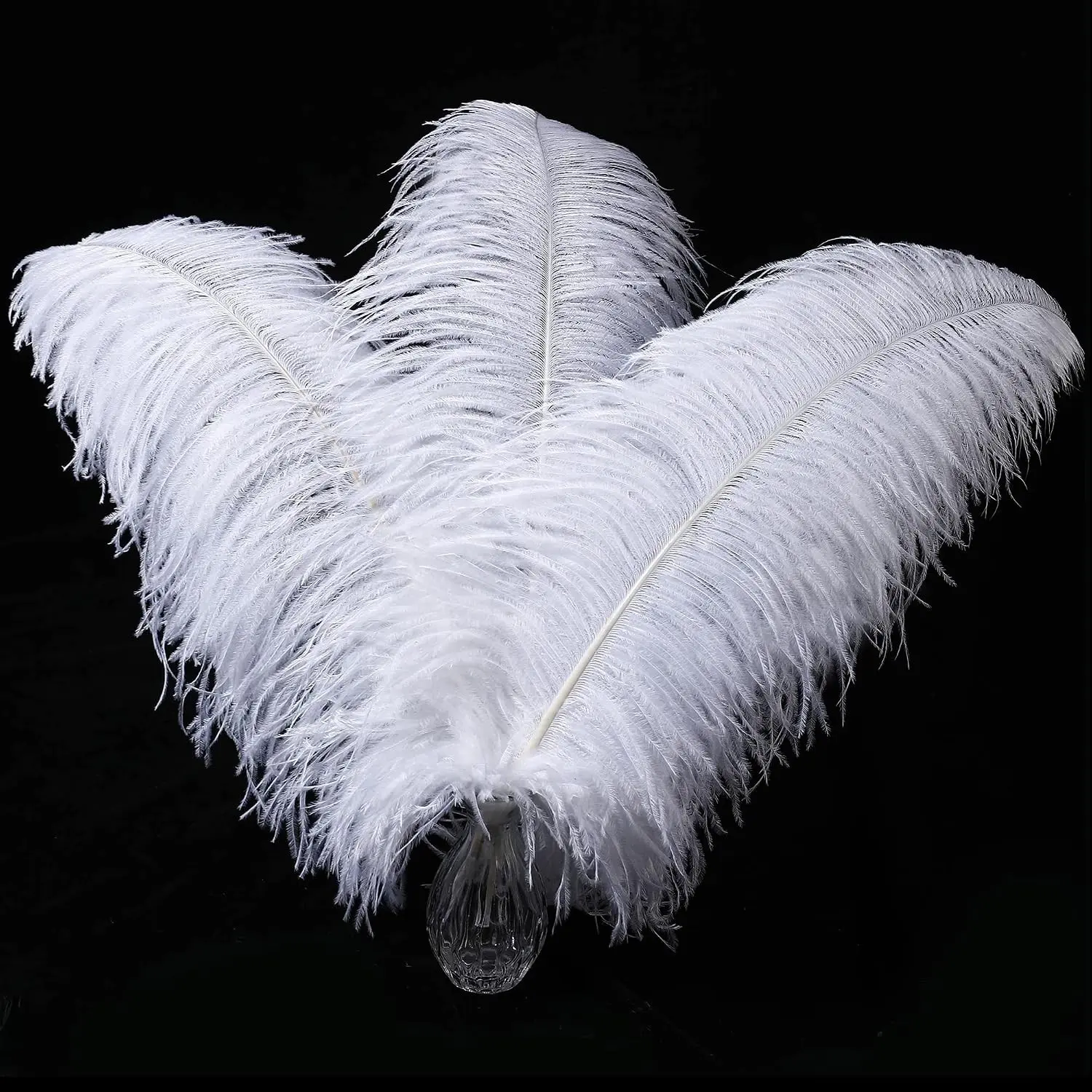 White Large Ostrich Feathers - 16-18 inch 10pcs Feathers for Vase,Wedding Party Centerpieces and Home Decorations (White)