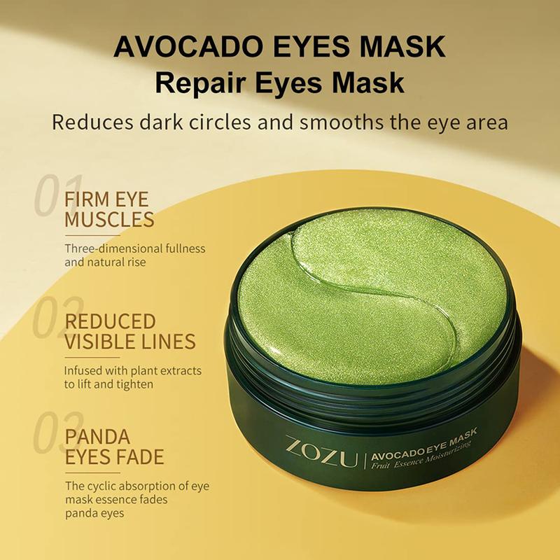 Avocado Moisturizing Eye bagMask,60pcs/set Under Eye Mask, Eye Care Product for Dark Eye Bags, Skin Care Gift Moisturizer Hydrating Comfort Avocado Moisturizing Eye bagMask,60pcs/set Under Eye Mask, Eye Care Product for Dark Eye Bags, Skin Care Gift Moisturizer Hydrating Comfort