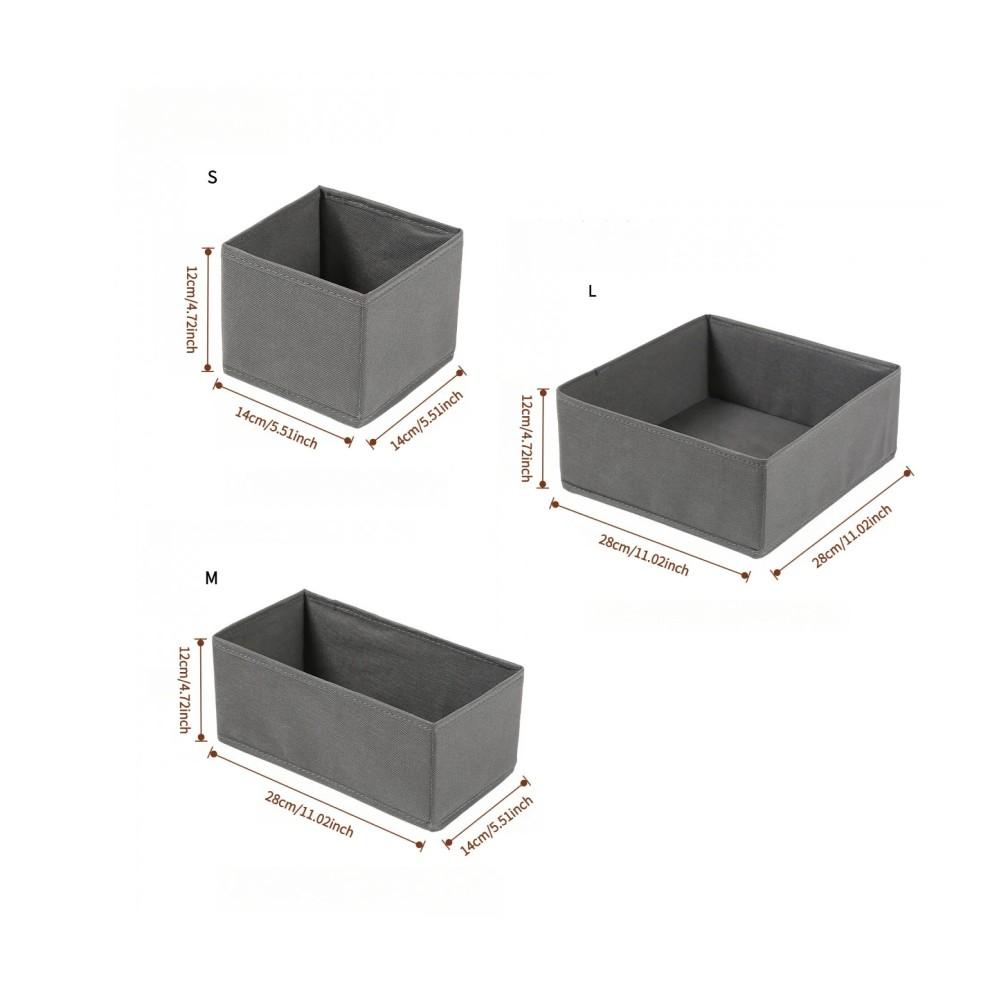 Foldable Fabric Storage Box Set of 6, Space-Saving Room Organizer, Foldable Divider, Neutral Color, for Closet and Dressing Table Drawers