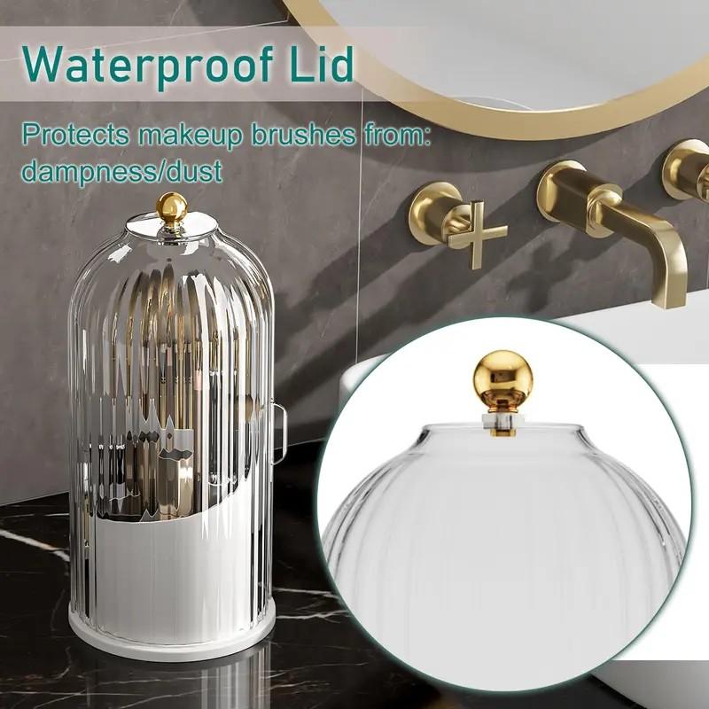 Rotating Electric Toothbrush Holder with Lid, Dustproof Toothpaste Rack, Bathroom Vanity Storage Box, Organizer, Creative Gift for Father's Day