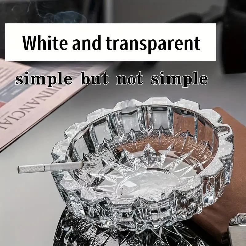 Modern Glass Ashtray with Reticulated Design, Portable & Decorative for Home Office, Indoor Outdoor Use, Perfect Gift for Father's Day