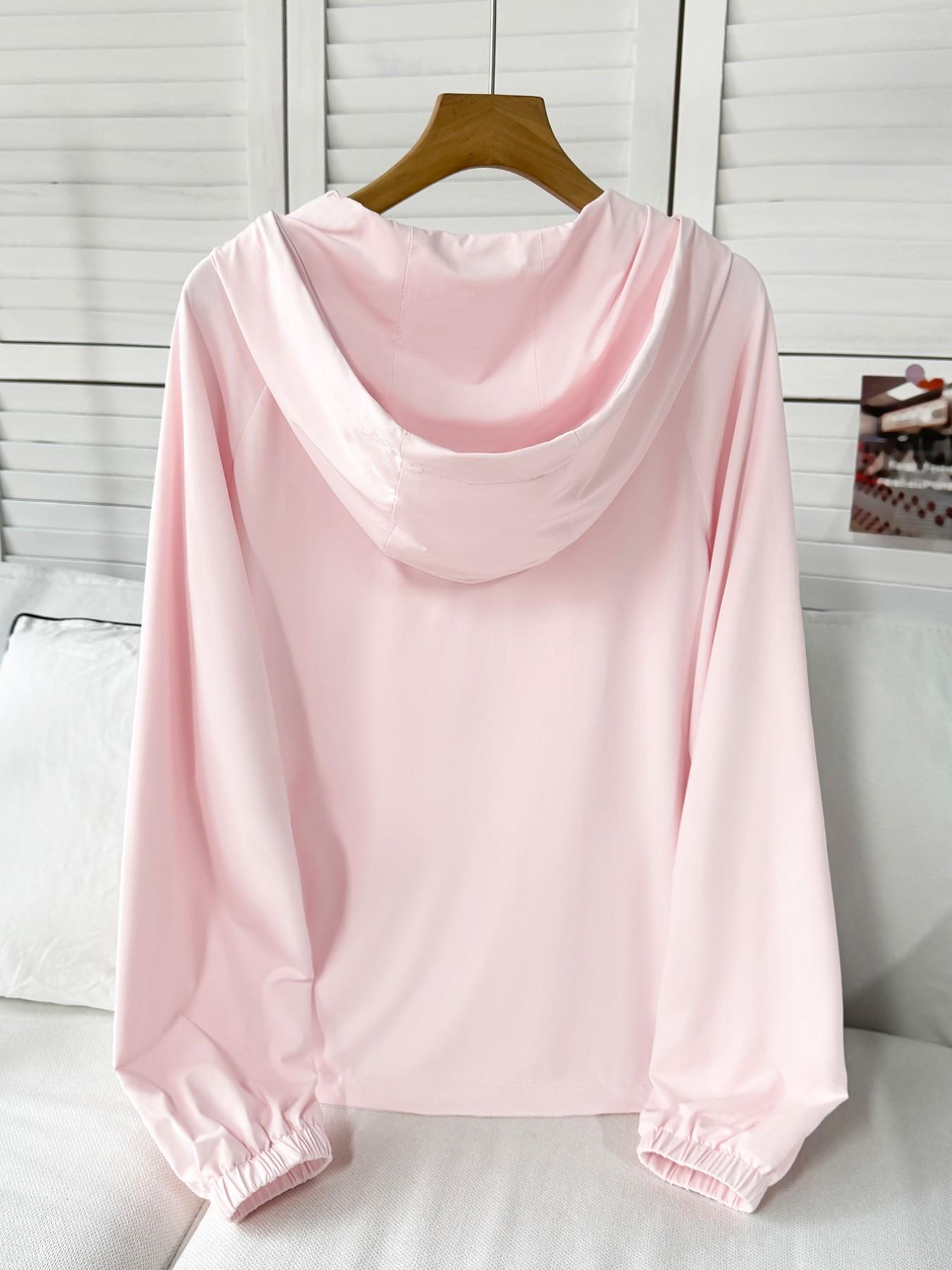 Women's Casual Hooded Zipper Sun Protection Jacket, Four Seasons Wearable Lightweight Coat, Daily, Trendy Commute Apparel