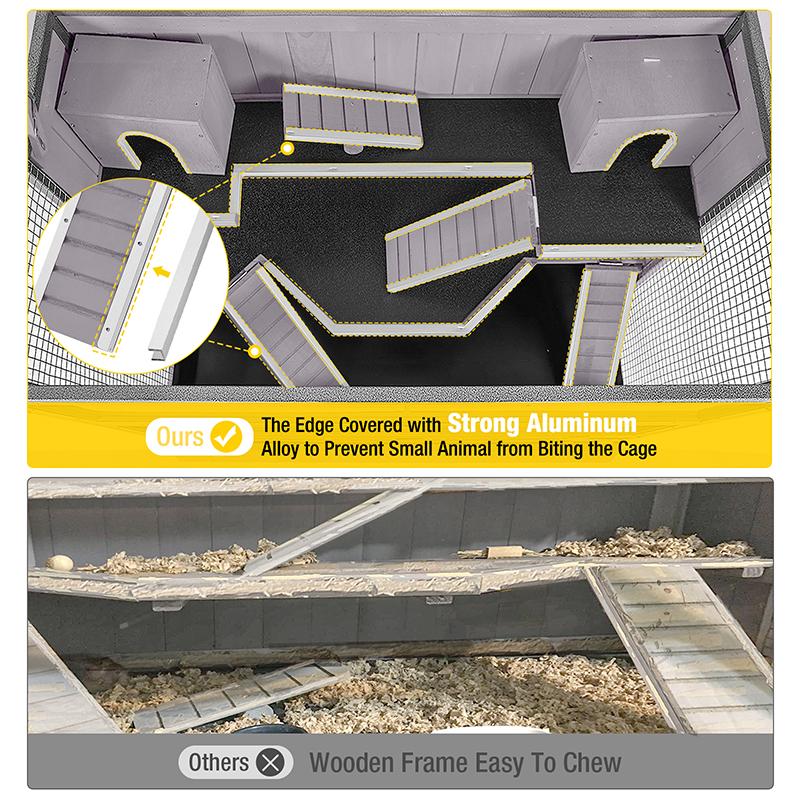 Aivituvin Hamster Cage | Guinea Pig Cage with Iron Frame (Inner Space 11ft²) -AIR26