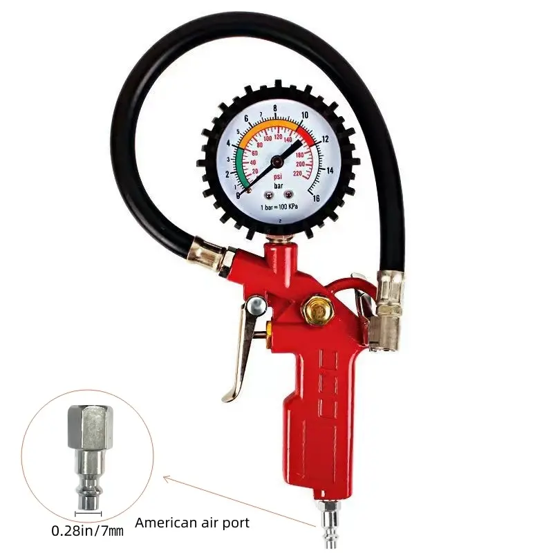 High Precision Tire Pressure Gauge, 250psi Dual Dial, Essential Car Maintenance Tool for Car Owners and Cyclists, Must-Have Device, Air Pressure Gauge for Tires