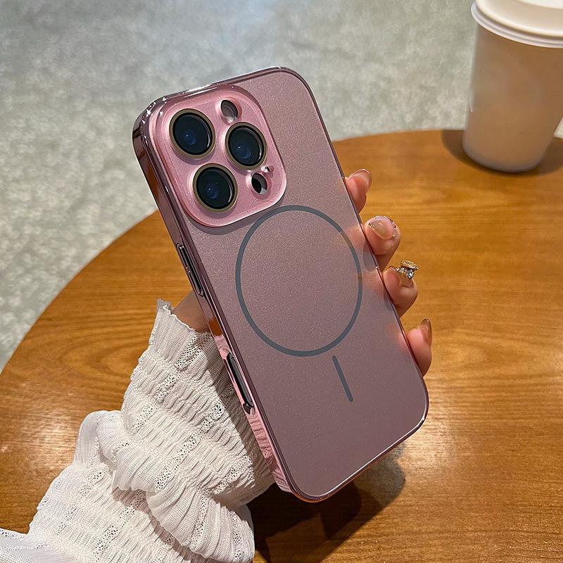 Compatible with iPhone 17 Pro Max/ 17 Pro/16/15/14/13/12 Pro Max Phone Case Magnetic phone case Electroplating protective cover phone case hlk04