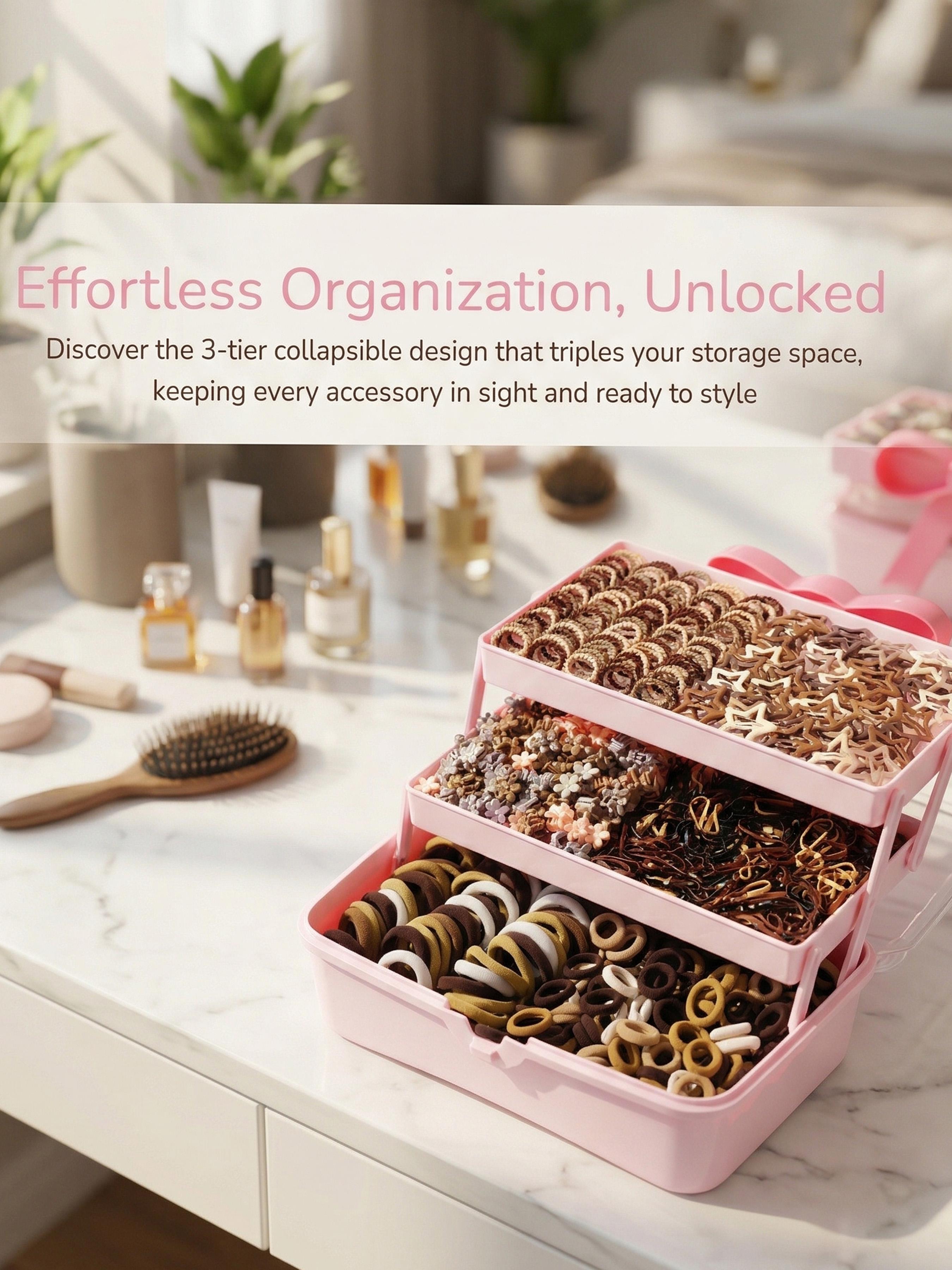 1011pcs Luxury Hair Accessory Gift Set, Includes Star Clips, Small Clamps, Elastic Bands, Portable Storage Box, Ideal for Girls, Gifts, Ladies