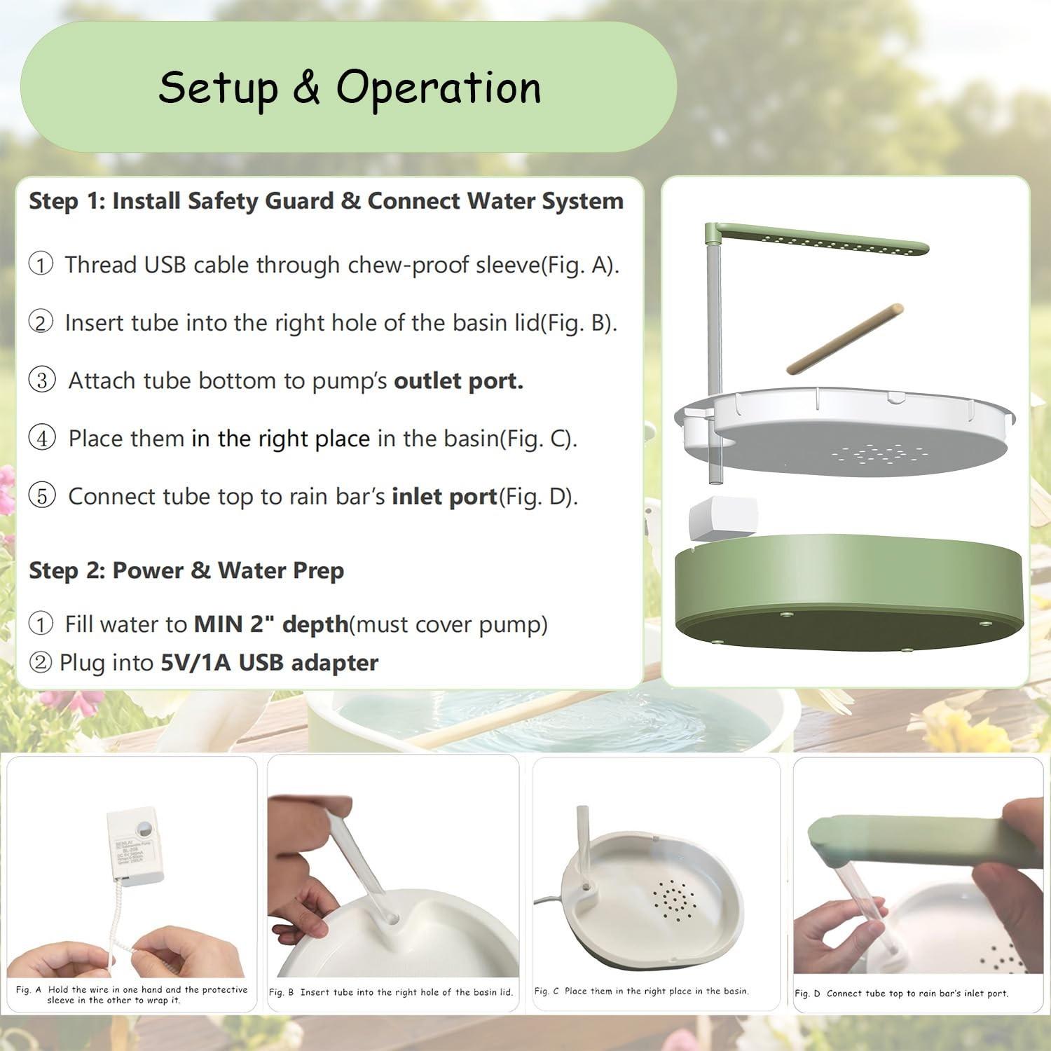 Parrot Shower, Automatic Parakeet Bird Bath with Pump, Large Bird Shower Fountain, Bird Bath for Parakeets for Pet Birds, Conure, Cockatoo, Budgie, Lovebird, Finches, Grooming, Bird Supplies