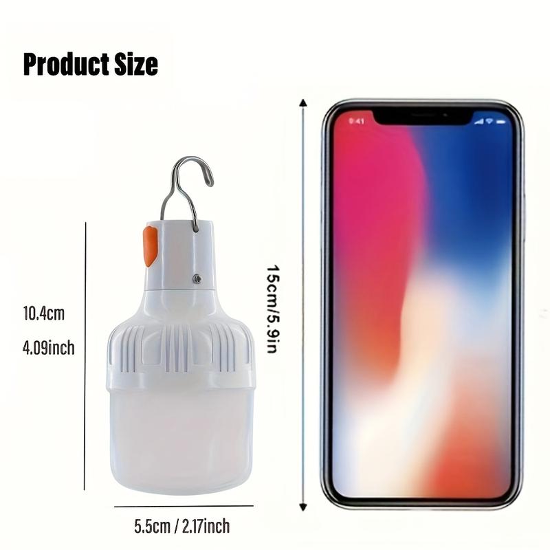 Camping Lantern, USB-Rechargeable Smart Lantern, LED Portable Lantern Night Light, High-Brightness Lighting, with Hook, for Emergency Use, Camping, Fishing, Garden, Street Vending