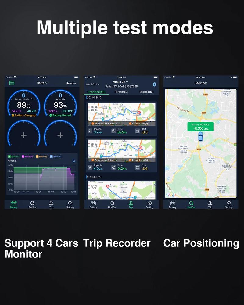 QUICKLYNKS-BM6  Wireless Bluetooth 4.0 12V Battery Monitoring with Car Battery Health Check Monitoring Battery Tester Automotive Vehicle