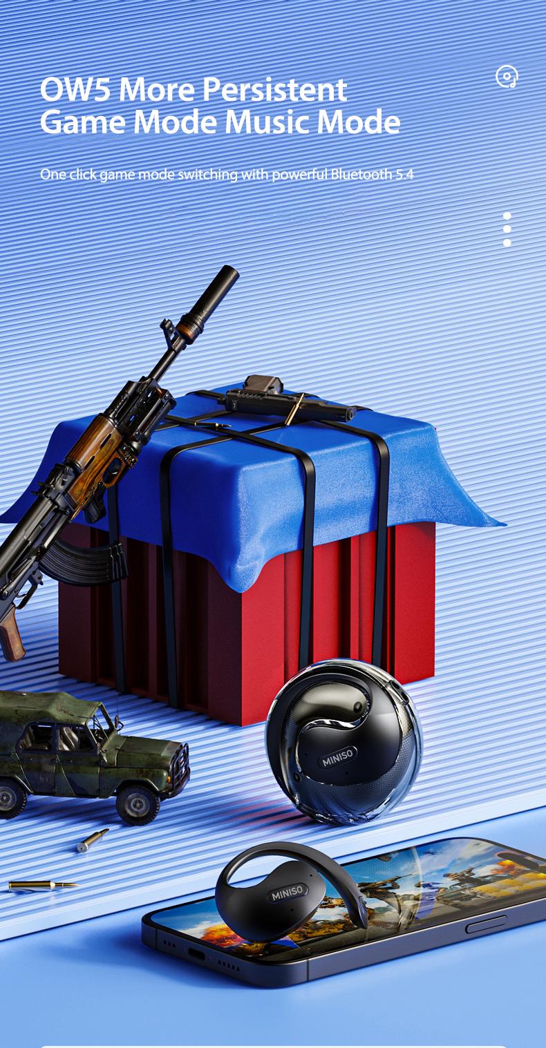 MINISO X15 Pro Earphone Wireless Bluetooth 5.4 OWS Waterproof Sport Headsets Noise Reduction Headphones with Mic