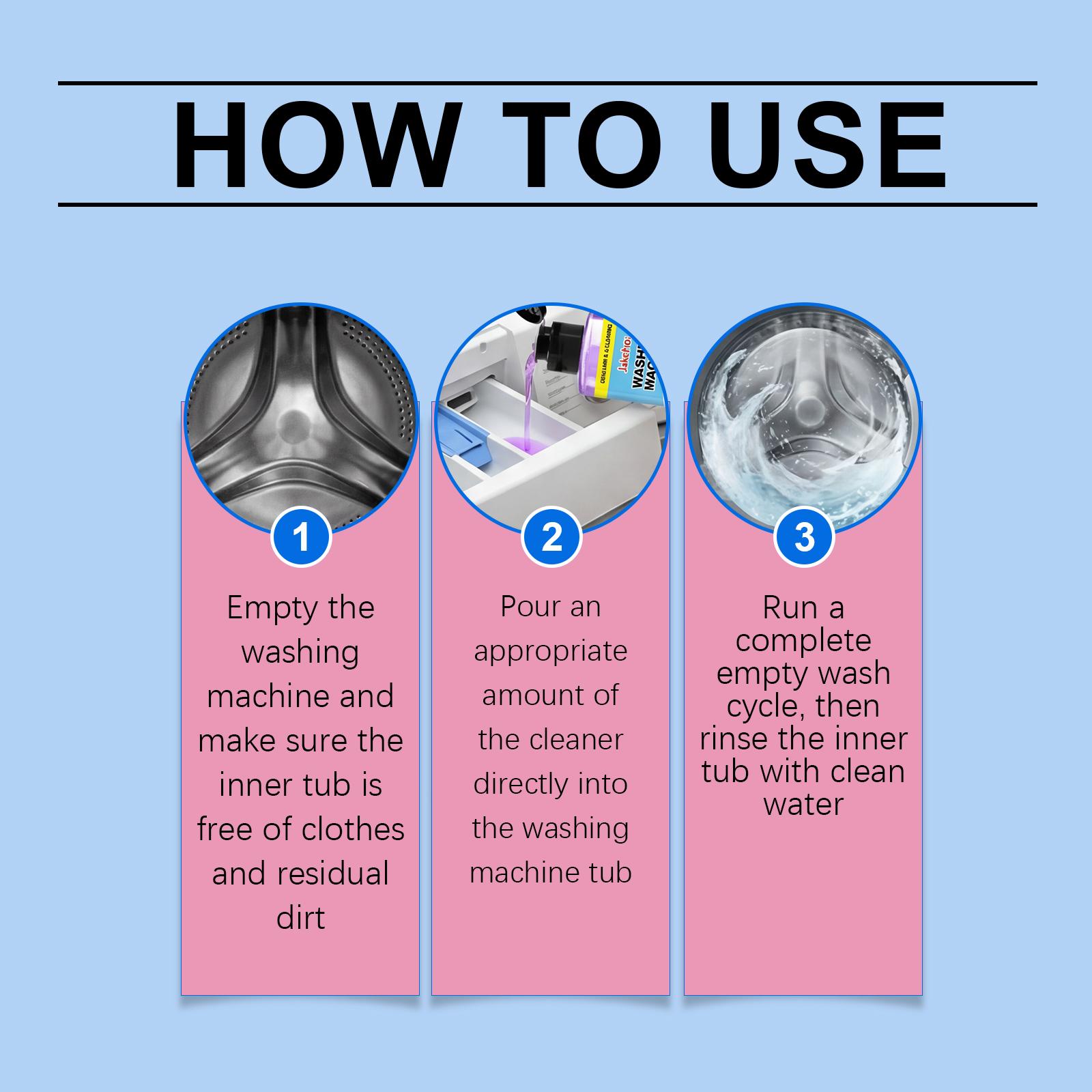 Washing Machine Cleaner Liquid, Deep Cleaning Descaler, Remove Odor, Grime & Limescale, Suitable for Front Load & Top Load Washer, 100ml