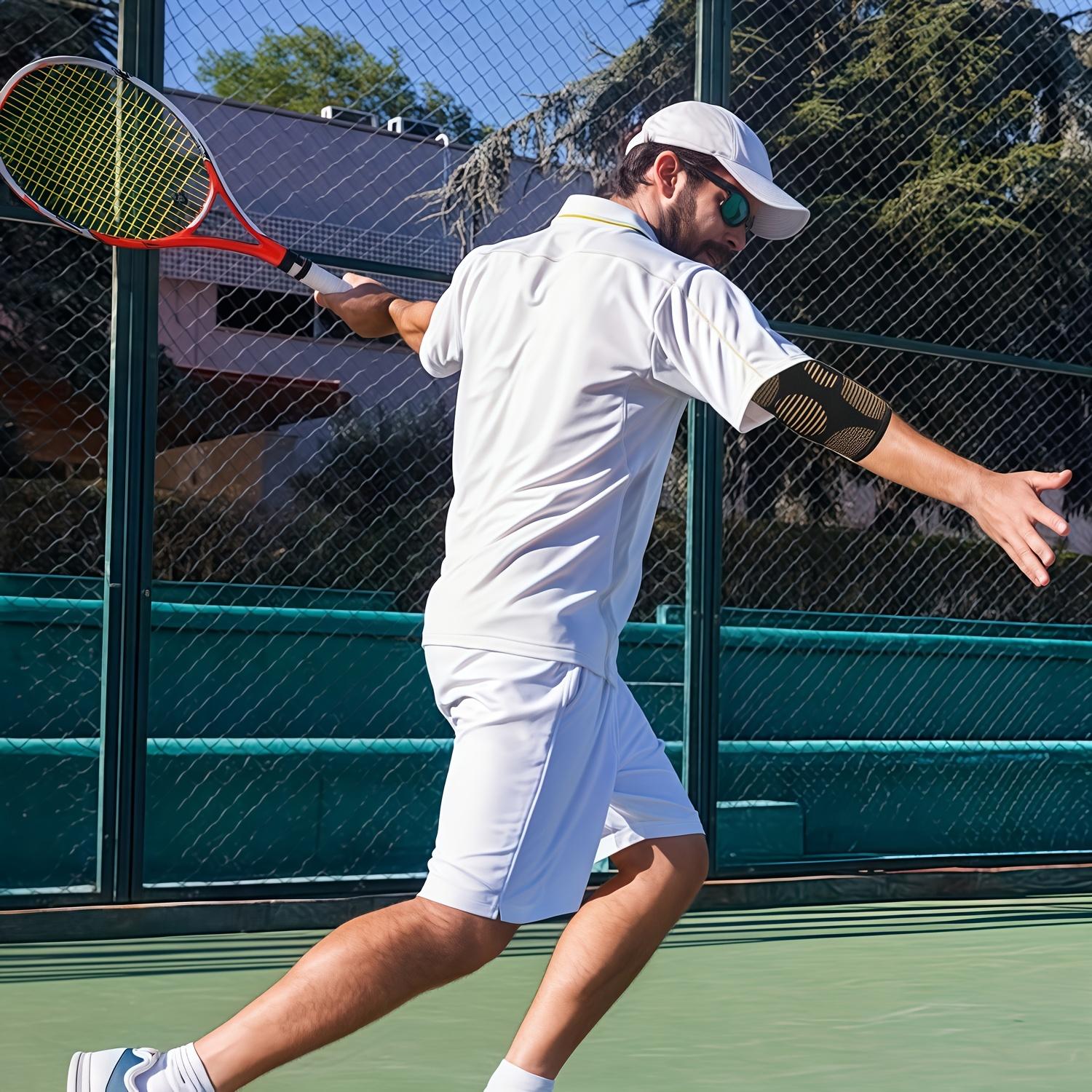 2pcs Copper Fiber Elbow Brace for Men & Women, Arm Elbow Support Compression Sleeves for Tennis, Golfer, Warmth, Weightlifting, Fitness, Workout