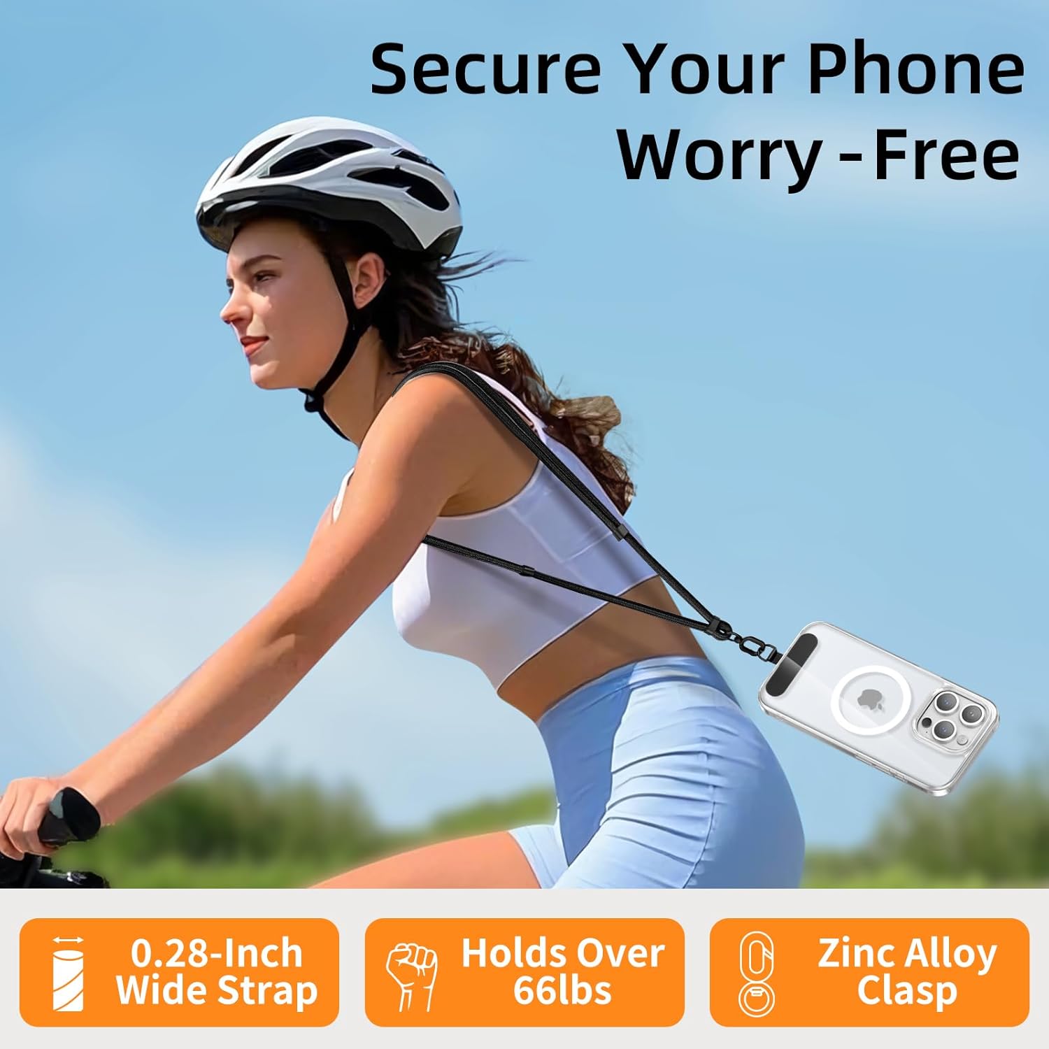 Adjustable Mobile Phone Strap Lanyard Crossbody Phone Lanyards Neck Rope with Patch for iPhone Cell Phone Hanging Cord Strap