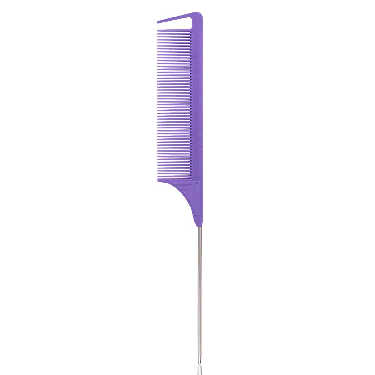 Professional Hair Comb with Scale, Stainless Steel Fine Teeth, Anti-Static, Ideal for Salons and Home Use, Sharp Tail Design