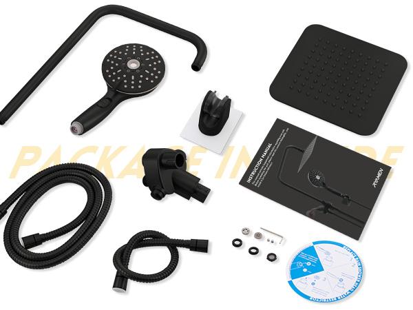 Ryamen Dual Shower Head Combo, 8'' High Pressure Rain/Rainfall Shower Head,5 Settings Adjustable Handheld Showers,with 15" Height Adjustable Slide Bar,Holder/Hose, Angle Adjustable, high pressure showerhead，tiktok shop showerhead