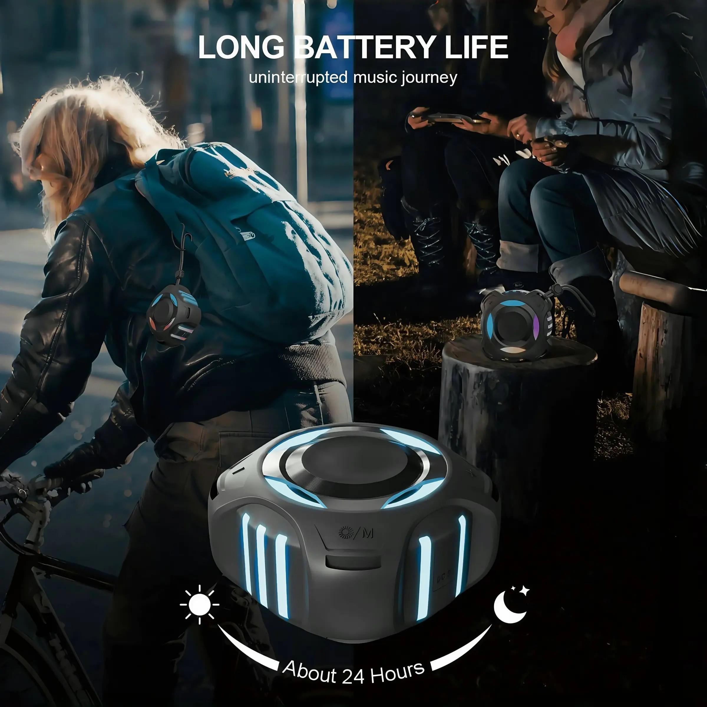 Bluetooth-compatible Waterproof Speaker Ipx7, 2000mah Portable Wireless Speaker with LED Light, HD Sound and Bass, Ideal for Beach, Kayak, Pool, Camping, Gift