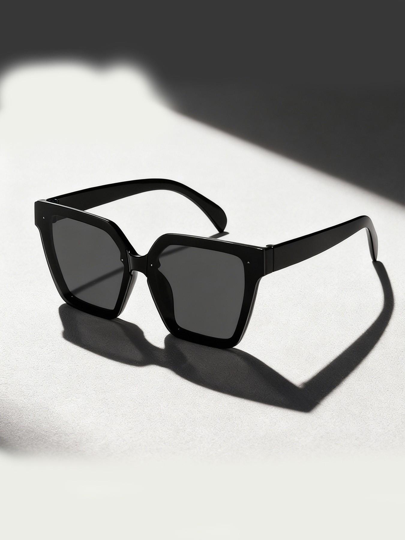 Unisex Square Frame Sunglasses, Casual All-Over Print Design, Decorative Lens, PC Material, Perfect for Daily Wear & Leisure