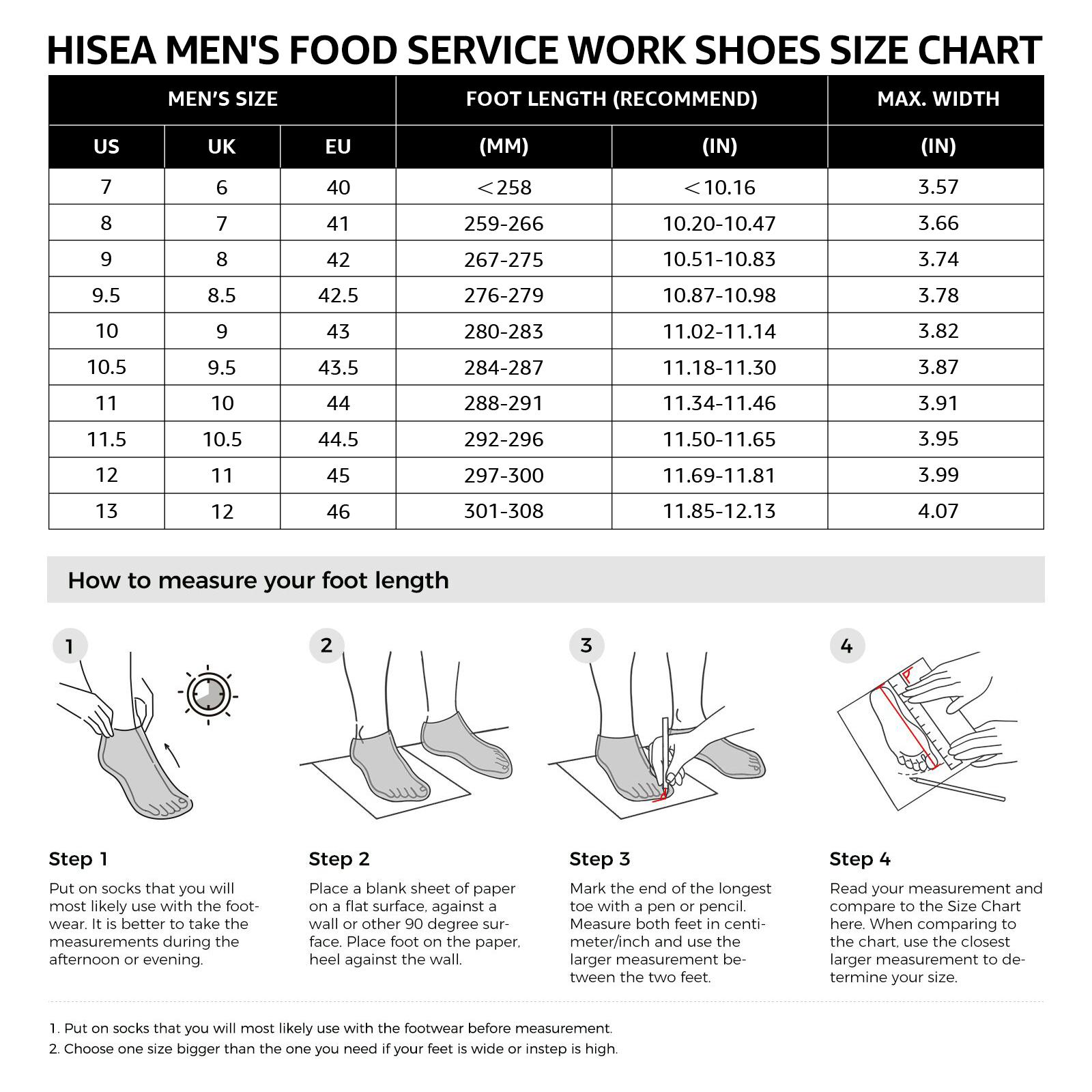 HISEA Men's Leather Non Slip Food Service Shoes, Water & Oil Resistant, Comfortable, Lightweight Footwear for Men, Kitchen&Restaurant, Slip-on Chef Walking Shoes Work Safety Boots Black Soft