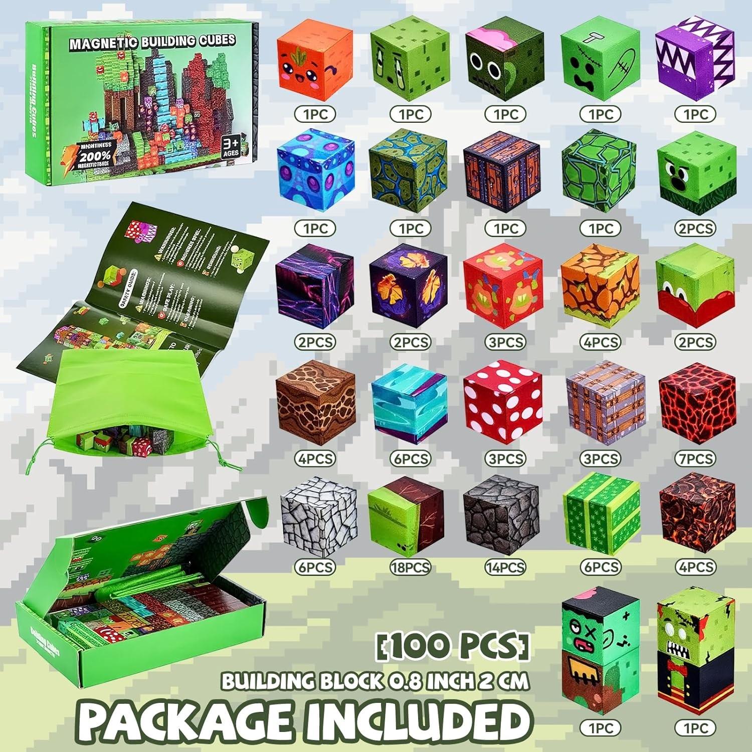 100pcs/150pcs Magnetic Building Block Puzzle Toy, Forest Construction Set, Stem Sensory Stack Magnet Toy, 4-8 Years Old Boys Birthday Gift