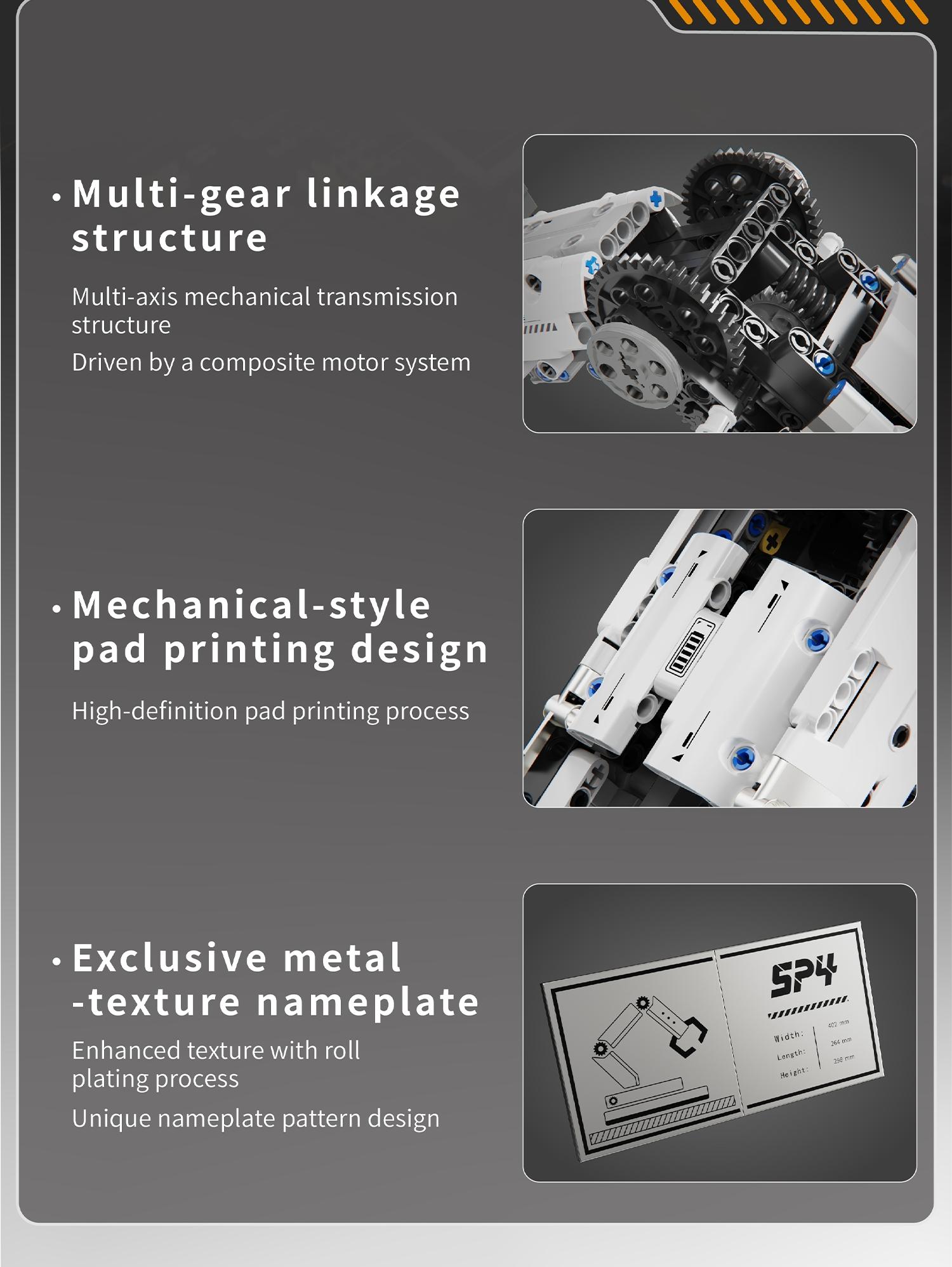 1029pcs Remote Control Mechanical Arm Building Set, Stem Education Toy, Dynamic Transmission System, Ideal Gift for Kids and Adults