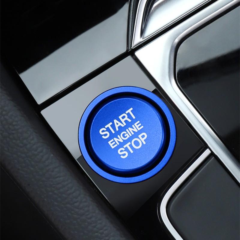 2-Piece Car Interior Accessories Set, Engine Start/stop Button Decoration Ring, Cover for Volkswagen New Passat B8 Tiguan CC Modification