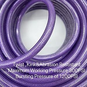 Polyurethane(PU) 1/4-Inch x 100FT Reinforced,Air Hose with 1/4" Swivel Aluminum Colored Quick Coupler and Plug,Bend Restrictor,Purple