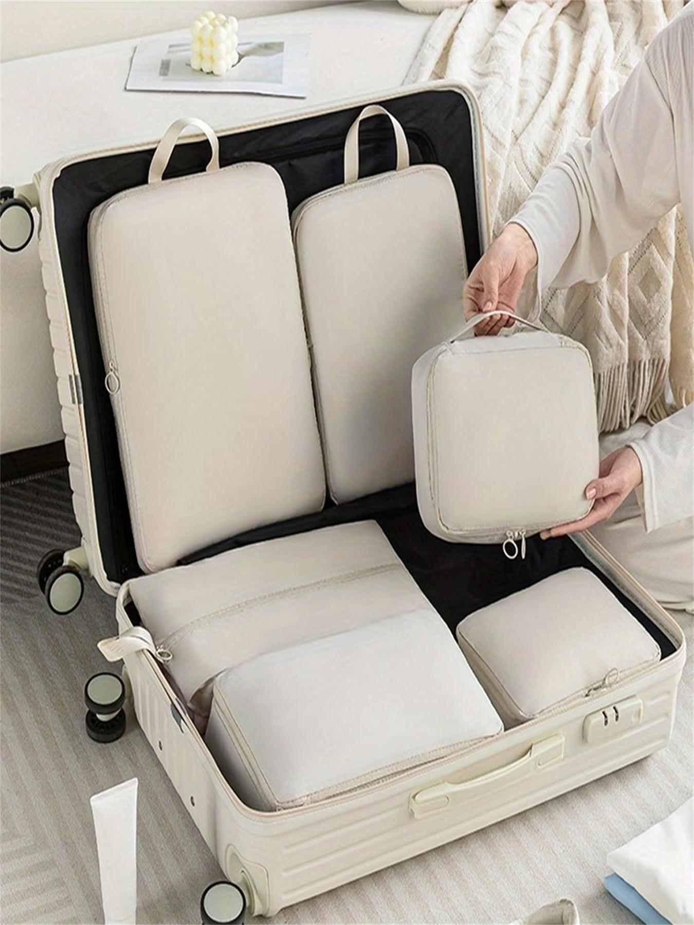 6 Piece Compression Cube Set, Durable Polyester Material, Lightweight Travel Storage Bag, Luggage and Clothing Organizer, Hand Washable, Travel Packing Cubes