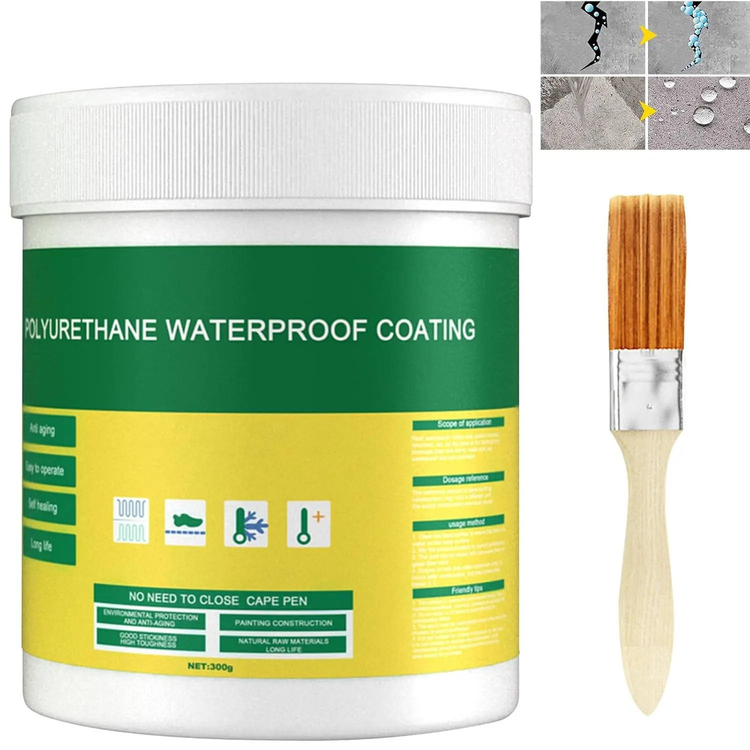 300g Transparent Waterproof Sealant & Adhesive, Strong Invisible Leak Repair Insulating CoatingGift