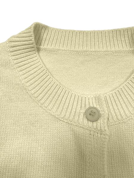 Women's Solid Color Button Front Sweater Cardigan, Casual Long Sleeve Knitwear for Fall & Winter, Women's Knit Clothing for Daily Wear