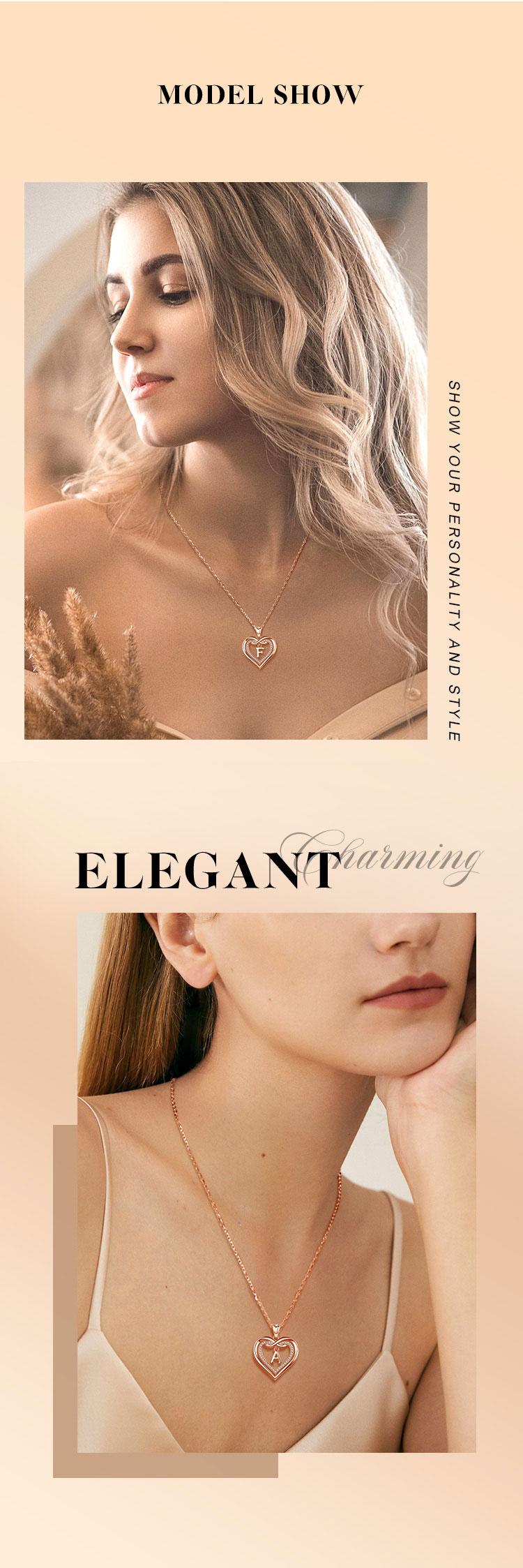 Elegant Captain Heart Initial Necklace with Cubic Zirconia, Personalized A-Z Alphabet Pendant, Delicate RoseGold Heart Jewelry for Women