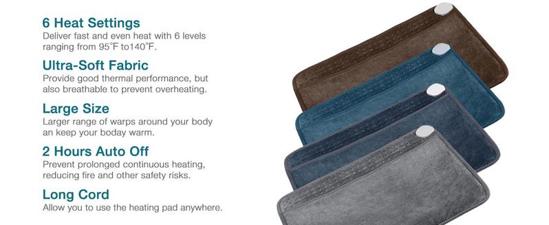 DailyLife Heated Foot Warmer, 20" x 24" Electric Foot Warmer for Feet - 6 Heat Settings, 2 Hours Auto-Off, Machine Washable, Warming Mat, Gifts for Women, Mom, Valentine’s Day, Mother’s Day, FathersDayGift