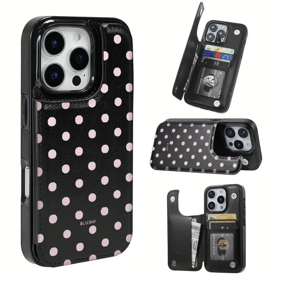 TPU Smartphone Case with Pearl Polka Dot Fantasy Pattern, Card Slot for Bank/Bus Cards - Cellphone Cover, Mobile Phone Accessories, Casing Compatible with iPhone 17/16/15/14/13/12