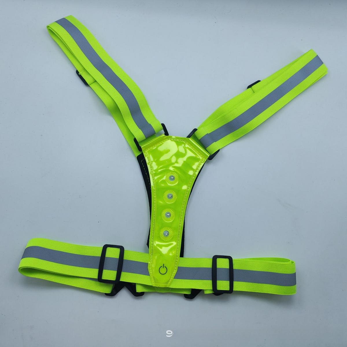 Reflective Vest for Outdoor Night Running and Cycling, LED Adjustable Light Vest with Bag, Protective Storage Vest for Highway Commute