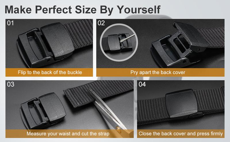 JASGOOD 2 Pack Nylon Military Tactical Men Belt Webbing Canvas Outdoor Web Belt with Plastic Buckle