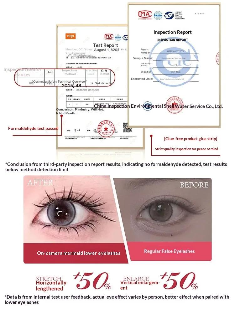 No Glue Under Eyelashes Cluster -Lower Lashes, Natural Volume,Segment Lashes, Easy Apply for Beginners, Anime Eye Lashes,Easy To Remove,4-8mm