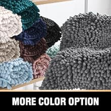 H.VERSAILTEX Bathroom Rugs Bath Mats for Bathroom Non Slip Luxury Chenille Bathroom Runner Rug Extra Soft and Absorbent Shaggy Rugs Washable Dry Fast Area Carpet Mats