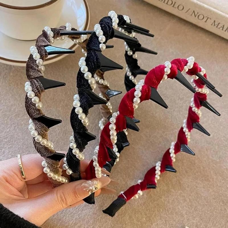 3pcs Women's High Crown Wave Headbands, Non-Slip Hair Clips For Hairstyle Accessories,Hairband,Hair Hoop ,Zig Zag Headband