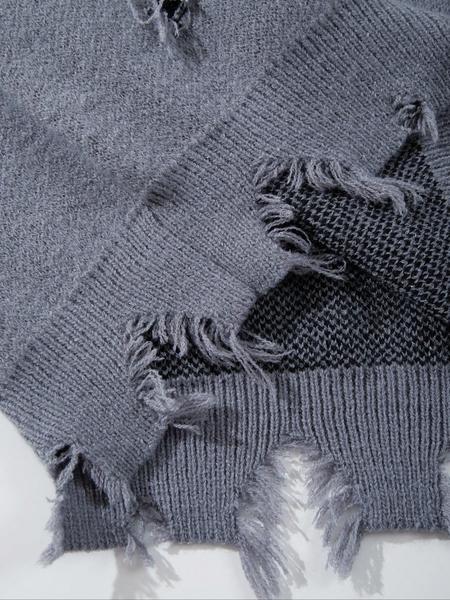 Men's & Women's Street Gothic Letter Print Sweater, Casual Loose-Fit Knitted Pullover, Round Neck Long Sleeve Drop Shoulder Top, Knitwear