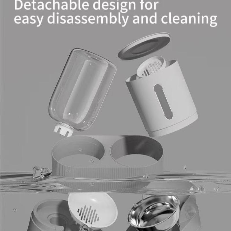 New Automatic Cat and Dog Feeder & Water Dispenser Combo Dog Bowl and Cat Bowl Two-in-One Water Dispenser Stainless Steel Bowl