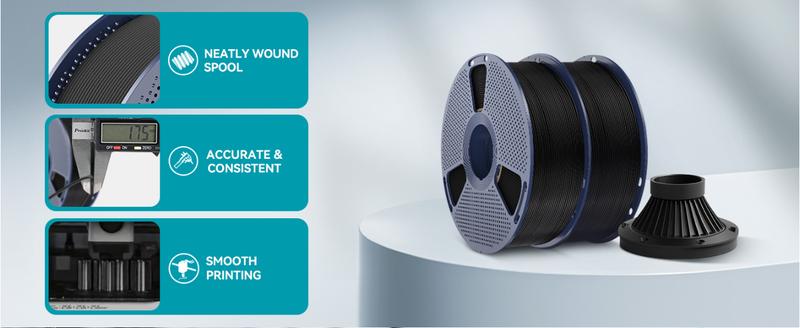 SUNLU Carbon Fiber PLA, Strong and Lightweight PLA 3D Printer Filament, PLA Filament 1.75mm Dimensional Accuracy +/- 0.02 mm, Neatly Wound 3D Printing Filament, 1KG Spool. (Black)