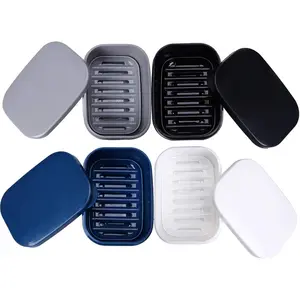 4Pcs Travel Soap Container - Portable Soap Box, Leakproof Soap Case, Plastic Soap Bar Holder - Camping, Bathroom Shower Gym Hiking Traveling