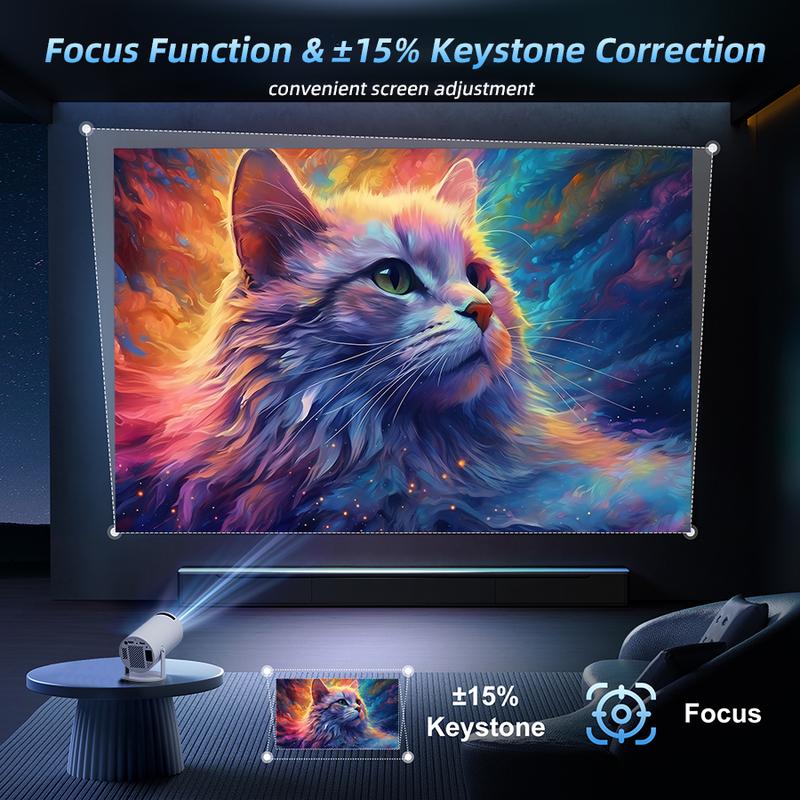 [US warehouse]Ultra-portable Mini HD Projector with 270° Rotation, Compatible with Mobile Phones TVs Laptops, Android 11.0, WiFi 6, projector 4K Decode, Perfect for Home Theaters & Parties - Audio deal screen adjustment movie  projector  magic